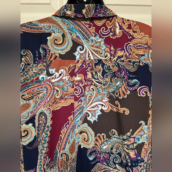 Chico’s Reversible Paisley-Dot Shirt Sz 3 (16) - Picture 10 of 16